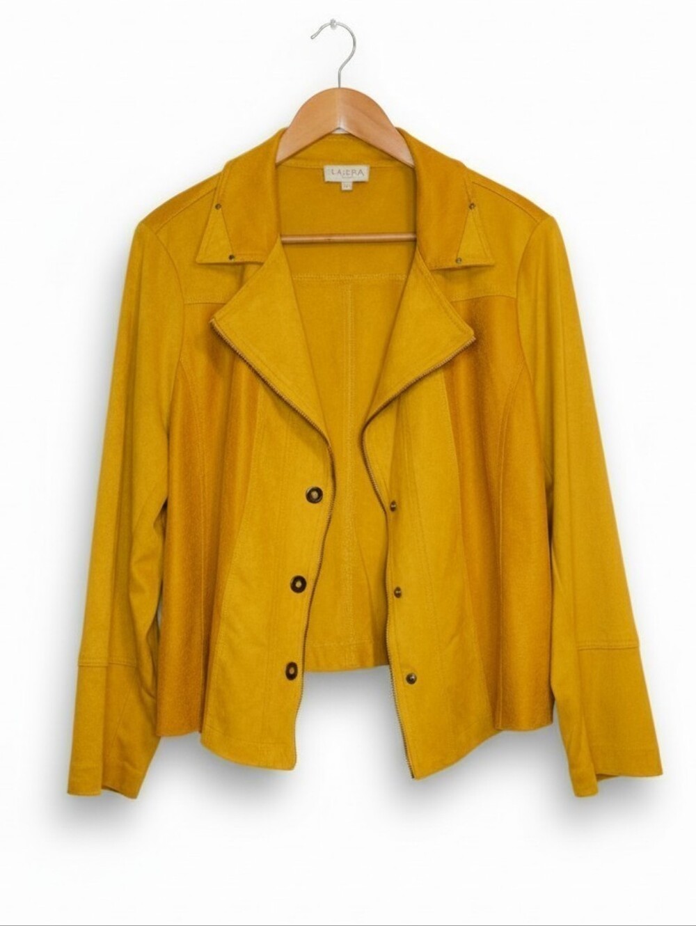 Laura Faux Suede Bright Mustard Yellow Jacket